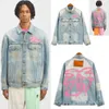 Palms Palm Angel PA 23FW Designer heren denim jack Dames Casual losse jassen Klassieke wassing Bovenkleding Buitenmaats Verzwakt Stylist Streetwear Hip Hop Kleding Angels VWS