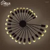 Lampes suspendues Escalier Lumière 2023 Café Bar Américain LED Loft Rétro Simple Créatif Spirale