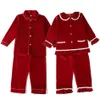 Boutique de inverno Tecido de veludo de veludo Redes infantis Roupas de crianças PJs com Lace Toddler Boys Set Pijamas Girl Baby Sleepwear 2109082441