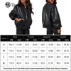 Womens Leather Faux Spring Autumn Pu Jacket Moto Bike Bomber Full Zip Winter Warm Rocks 231129