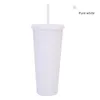 Gradient Plastic Cup Creative Double Straw Plastic Cup Portable Large Capacity Durian Cup Cool Portability Kitchen Product 240304