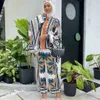 Jeans 2023 duas peças muçulmano abaya dubai turco tops calças vetment femme hijab vestido caftan kaftans islam roupas djellaba robe