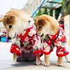 Dog Apparel Pet Japanese Kimono Cat Dog Cosplay Coat Crane Cherry Blossom Pattern Pet Jacket Christmas Easter Dresses Chihuahua Pet Clothes 231129