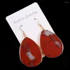 Dangle Earrings Jewelry Natural Gem Stone Dalmatian Jasper Crystal Quartz Long Drop Accessories for Women Gift