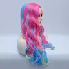 yielding New wig Girls' long hair Anime wig Curly hair Color trend wig