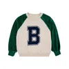 Clothing Sets Children's sweater 23 girls' sleeves color matching letters plus velvet pullover velvet trousers suit in autumn and winter 231129