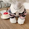 Köpek giyim yaz polo gömlek köpek köpek kıyafetleri bichon frize chihuahua şerit sweatshirt serinleme yelek küçük ve orta 231128