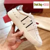 Top quality open untitled studs sneaker mens casual shoes Be My Red Studs Black Heel silver white pink band Ruthenium metallic leather