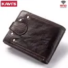 Kavis Genuine Cow Leather Male carteira masculina Pursa masculina Pequena couro RFID Perse Mini Card Storage Walet Bag Hasp Coin Purse278x