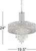 Kroonluchters Wenen volledig spectrum kristal cascade chroom trommel hangende kroonluchter verlichting 19 1/2" breed modern halogeen 9-lichtarmatuur eetkamer