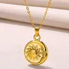 Pendant Necklaces Stainless Steel Sun Moon Necklace For Women Gold Color Chain Aesthetic Charm Heart Round Star Jewelry Christmas Gift