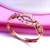 Cluster Rings 585 Purple Gold 14K Rose Wavy For Women Openwork Design Japanese And Korean Style Charm Party Ladies Jewelry
