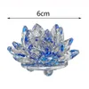 Decorative Objects Figurines Crystal Lotus Flower Figurine Home Wedding Decoration Glass Craft Collection Paperweight Office Table Souvenir Gifts 231128