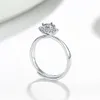 Nouveau Bague en argent Sterling 925 Tiktok Kwai réseau en direct bague en diamant rouge bras torsadé diamant rotatif incrusté de fleur bague