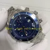 Cronografo automatico con foto reale Orologi da uomo 300M Quadrante con onda blu 41,5 mm Vetro zaffiro Bracciale in acciaio inossidabile Sport meccanico Orologio da uomo con movimento 7750