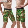 Calzoncillos Ropa interior deportiva para hombres Algodón puro de gran tamaño alargado para evitar la abrasión de las piernas Pantalones deportivos de camuflaje de alta calidad