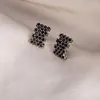 Stud -oorbellen zwarte geometrische vierkante hars voor vrouwen eenvoudige vintage oor piercing sieraden feest oordingen aretes de mujer