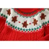 Setler çocuk çocuk Noel kazak kalın sıcak örme üstler jersey kızlar çocukları Gingerbread kazak örgüsü sonbahar için 231129