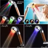 Bathroom Shower Heads Xueqin Colorf Led Light Bath Showerhead Water Saving Anion Spa High Pressure Hand Held Head Filter Nozzle Y200 Dheqv