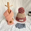 Écharpes Wraps Automne hiver bébé chapeau écharpe gant ensemble chapeau de laine chaud pour enfants enveloppement de cou garçons et filles beaux chapeaux et écharpes en laine à tricoter 231129