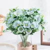 Fiori decorativi 6 forchette 18 teste Margherita di seta Fiore artificiale Forniture per vacanze di nozze Regali fai da te Piante in vaso fatte a mano Artigianato casa