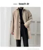 Hommes Trench-Coats Hommes M-5XL Plus La Taille Manteau Coupe Ample Long Revers Simple Poitrine Coupe-Vent Veste Bouton Pardessus Hommes Vêtements