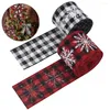 Christmas Decorations White/Red Black Plaid Comfortable Gift Packing Xmas Wreath Tree Ornament Ribbon Decoration For Festival