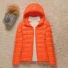 Mulheres para baixo parkas moda feminina jaqueta fria inverno luz pato branco fino puffer portátil casaco à prova de vento 231129