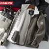Jaquetas masculinas FGKKS Marca Jaqueta Casual Para Homens Lã Engrossada Design de Alta Qualidade Quente Moda Masculina 231129