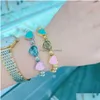 Pendentif Colliers 2024 Belle Original Designer Femmes Fille Rose Vert Tri Coeur Collier Bracelet 750 En Acier Inoxydable Amour 18K Sier Dhjyh