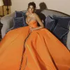 Pomarańczowe suknie balowe A-line syrena specjalne okazje wieczorowe sukienki Arabskie Sheer Długie kobiety formalne suknie gościnne sukienka Recepcja