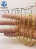 14K Diamond cut rope chain Necklace for Men Women braided twist Chain