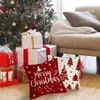 Coussin décoratif oreiller 4 pièces joyeux noël housse de coussin taie d'oreiller décorations pour la maison neige Navidad Natal 231128
