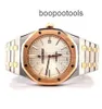 Swiss Luxury Watches Royal Oak Offshore Wristwatch Royal Oak 15400Sr.oo.1220SR.01 Dual Color 18K Rose Gold Steel B/P