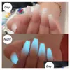 Nail Glitter Nail Glitter Art Salon Santé Beauté 1 boîte fluorescente BK lueur dans la poudre sombre Colorf vernis Chrome poussière pigment goutte Dhrbq