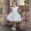 Girl Dresses First Communion Sleeveless Decals Lace White Angel Princess Flower Dress Weedding Party Ball Dream Kids Gift