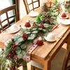 Faux Floral Greenery Christmas Garland Artificial Pine Cypress Xmas Decoration for Wedding Home Inomhus utomhusår med eldstad 231128
