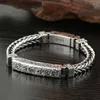 Bangle Vintage Silver Color Six Word Truth Armband Men's Aggressive Woven Banquet Jewelry Accessories Gift