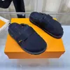 Sandal mysig komforttrosa mulor sandaler kvinnor män platt pälsläder ull mule tofflor mode vinter varma plysch bilder justerbar remstorlek 35-45 13