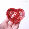 Decorative Figurines 1Pc Natural Crystal Gravel Love Storage Small Decoration Plate Handmade Epoxy Crafts Gifts