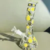 Atacado Glow In Dark Hookah Mini 20cm Triângulo Vidro Tabaco Bong Água Dab Rig Bongs Tubo para Fumar Erva Seca