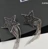 Exaggerated Big Diamond Star Earrings Dangle Earring Have Stamp Brand Tassel Drop Stud Clip Women's Party Wedding Luxurious Jewelry Earrings Eardrops aretes