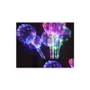 Ballon lumineux LED ballon transparent coloré clignotant ballons d'éclairage avec 70 cm pôle décorations de fête de mariage approvisionnement de vacances CC Dh6Yc