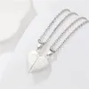 S3872 Fashion Jewelry Couple Love Heart Necklace Magnetic Romantic Friends Lovers Choker Pendant Necklaces 2pcs/set