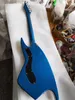 Anpassad butik Finish Metallic Blue Electric Guitar Special Shape Chrome Hardware