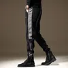 Men's Pants Winter Fashion Elastic Waist Sweatpants Man High Street Casual Loose Contrast Color Pockets Korean Style All-match Trousers 231129