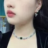 Wedding Jewelry Sets Designer Collection Stud Earrings Necklace Women Lady Inlay Cubic Zircon Plated Gold Color Synthetic Emerald Highend Jewellery 231128