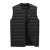 Men's Vests Men Down Vest Man Clothing Ultra Light Waistcoat Portable Padded Sleeveless Coat Winter Round Collar Warm Liner Jackets