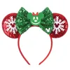 10 stks/partij groothandel kerst muis oren hoofdband vrouwen pepermunt snoep haarband meisjes festival boog feest doe-het-zelf haaraccessoires 231124