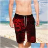 Pantalons pour hommes Shorts pour hommes Hommes 3D Skl Imprimé Gym Planche à séchage rapide Casual Running Basketball Cargo Short Beachwear Swim Trunks Sports Dr Dhnqm